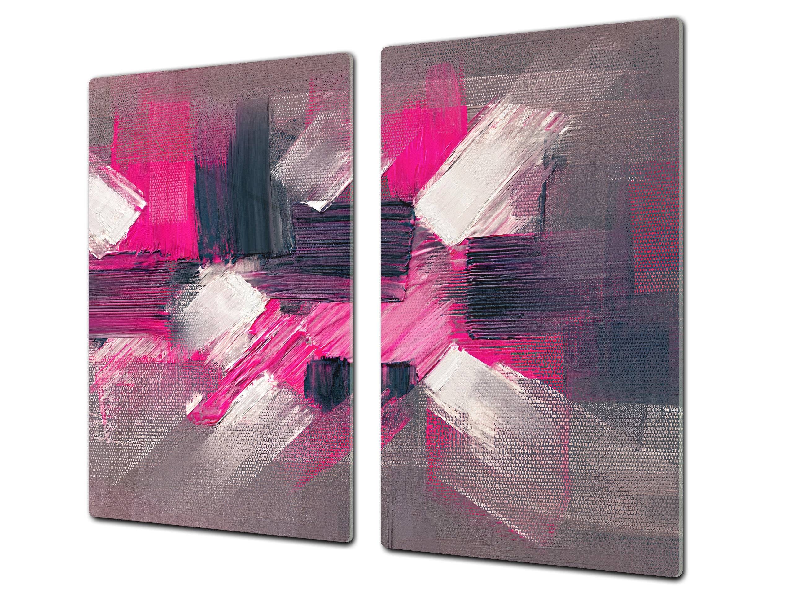 Tempered Glass Multi-Function Board: Cooktop Cover, Pastry and Hot Pot Stand and Worktop Saver – MEASURES: SINGLE: 60 x 52 cm; DOUBLE: 2 x 30 x 52 cm; D43 Abstract Concepts Series 2 : Modern Disarray