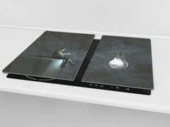 Tempered Glass Multi-Function Board: Cooktop Cover, Pastry and Hot Pot Stand and Worktop Saver – MEASURES: SINGLE: 60 x 52 cm; DOUBLE: 2 x 30 x 52 cm; D43 Abstract Concepts Series 2 : Fishing new ideas