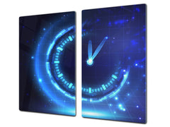 Chopping Board - Induction Cooktop Cover - Glass Cutting Board – Impact & Shatter Resistant – MEASURES: SINGLE: 60 x 52 cm; DOUBLE: 2 x 30 x 52 cm; D42 Modern Art Series : Sign of the Times