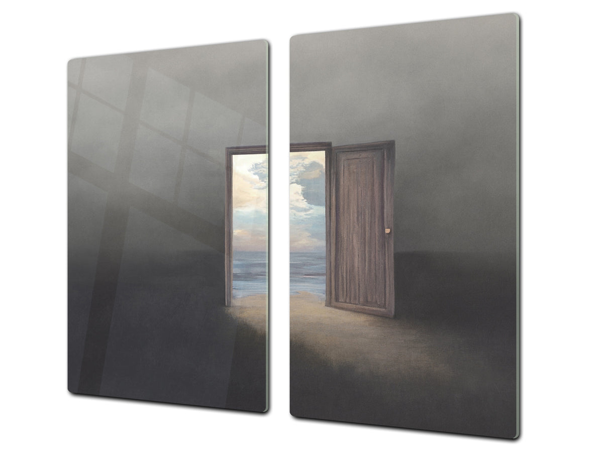 Tempered Glass Multi-Function Board: Cooktop Cover, Pastry and Hot Pot Stand and Worktop Saver – MEASURES: SINGLE: 60 x 52 cm; DOUBLE: 2 x 30 x 52 cm; D43 Abstract Concepts Series 2 : Entrance to the World of Dreams