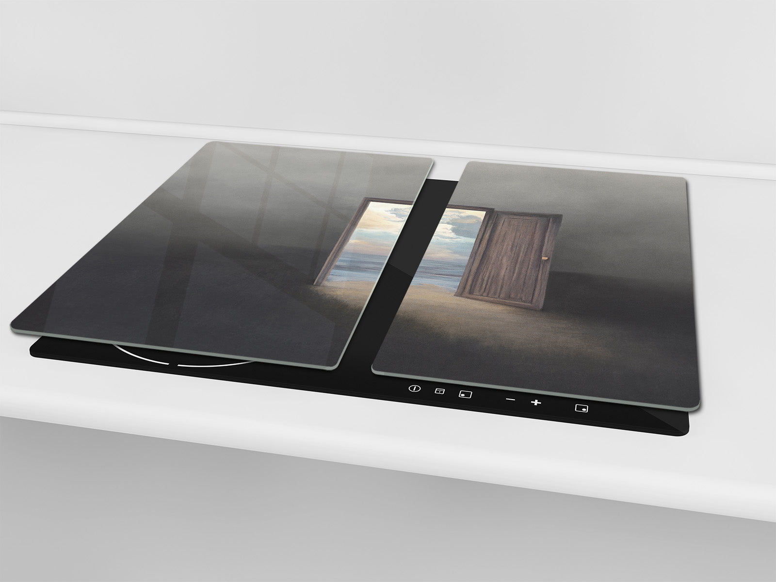 Tempered Glass Multi-Function Board: Cooktop Cover, Pastry and Hot Pot Stand and Worktop Saver – MEASURES: SINGLE: 60 x 52 cm; DOUBLE: 2 x 30 x 52 cm; D43 Abstract Concepts Series 2 : Entrance to the World of Dreams