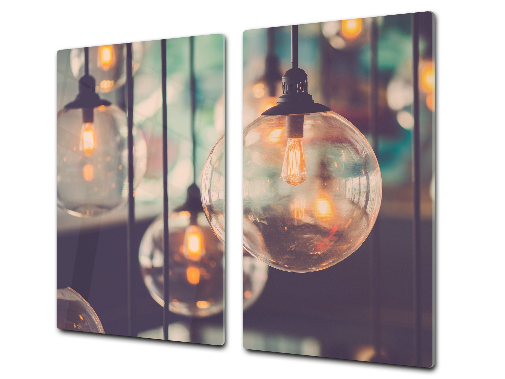 Chopping Board Set - Induction Cooktop Cover –Glass Cutting Board; MEASURES: SINGLE: 60 x 52 cm (23,62” x 20,47”); DOUBLE: 30 x 52 cm (11,81” x 20,47”); D39 Miscellaneous Series : Retro lamps