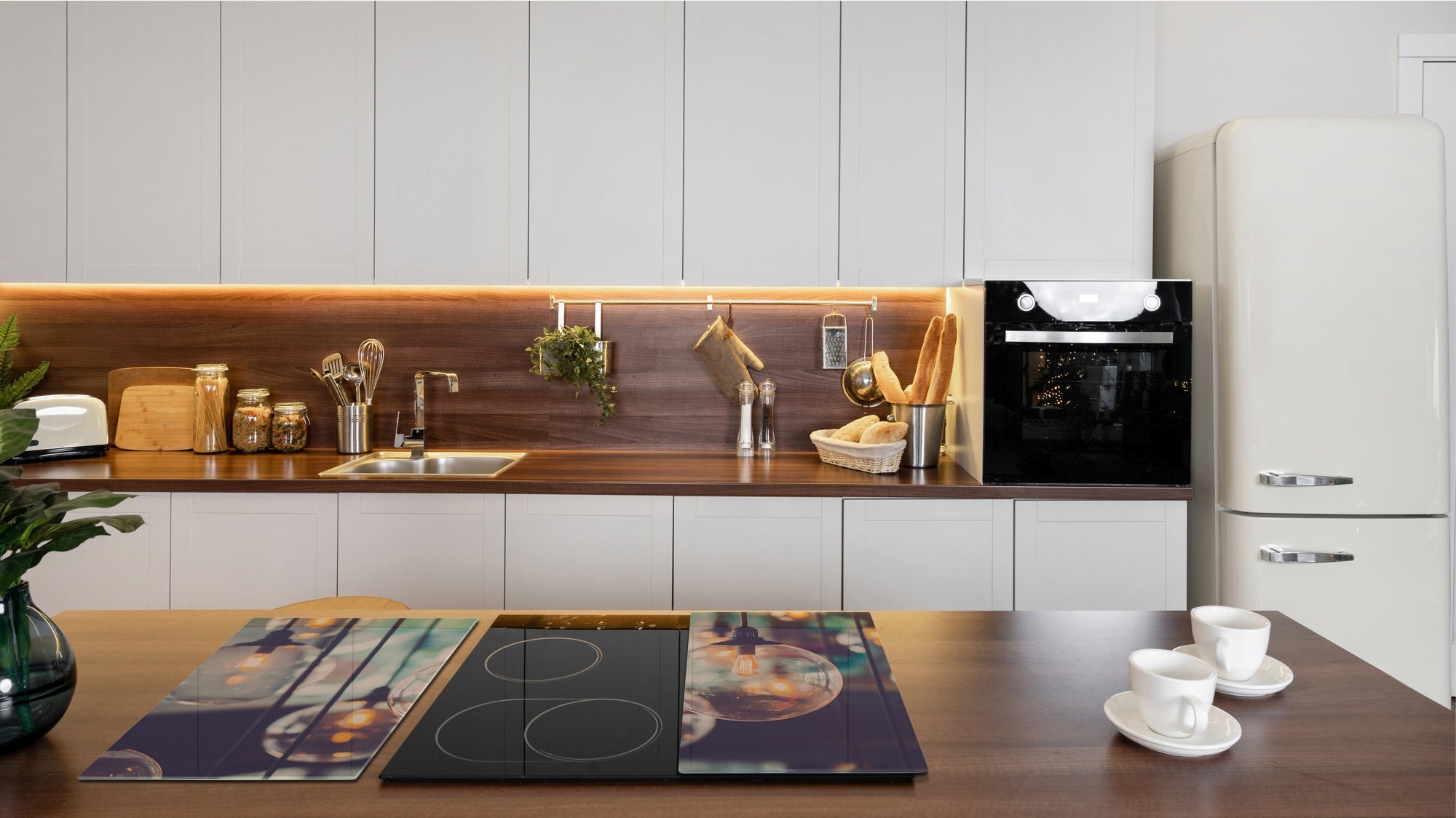 Chopping Board Set - Induction Cooktop Cover –Glass Cutting Board; MEASURES: SINGLE: 60 x 52 cm (23,62” x 20,47”); DOUBLE: 30 x 52 cm (11,81” x 20,47”); D39 Miscellaneous Series : Retro lamps