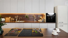 Induction Cooktop Cover –Shatter Resistant Glass Kitchen Board – Hob cover; MEASURES: SINGLE: 60 x 52 cm (23,62” x 20,47”); DOUBLE: 30 x 52 cm (11,81” x 20,47”); D38 Herbs and spices Series : Rustical spices