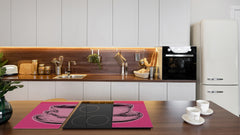 KITCHEN BOARD & Induction Cooktop Cover – Glass Pastry Board - Tempered Glass Chopping Board and Serving Tray – DIMENSIONS: SINGLE: 23,62” x 20,47”; DOUBLE: 11,81” x 20,47” – D44 Pop Art Series : Pop Art Cup of Coffee 1