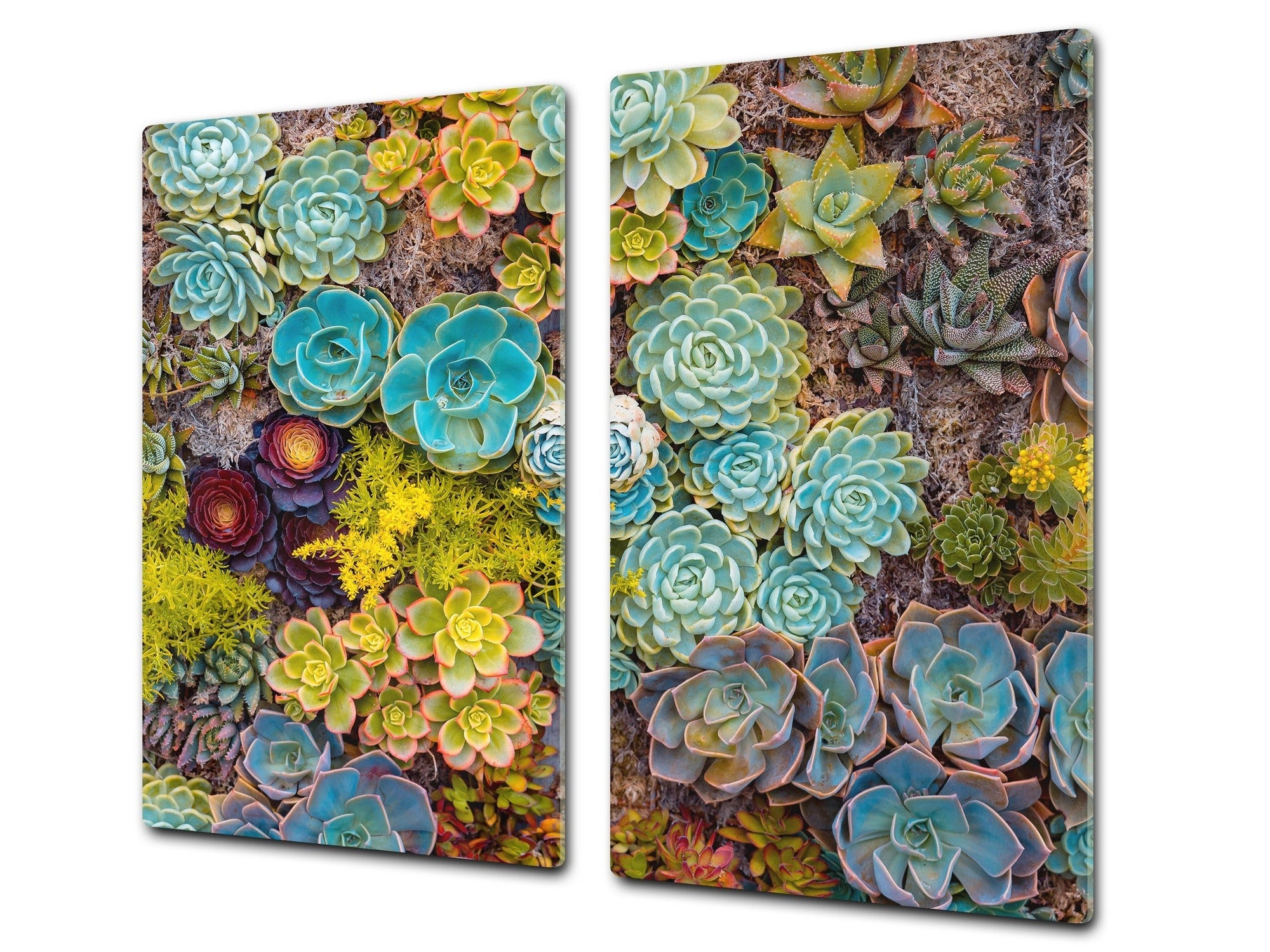 Tempered GLASS Cutting Board – Worktop saver and Pastry Board –- Glass Kitchen Board; MEASURES: SINGLE: 60 x 52 cm (23,62” x 20,47”); DOUBLE: 30 x 52 cm (11,81” x 20,47”); D34 Nature Series: Rock garden 1