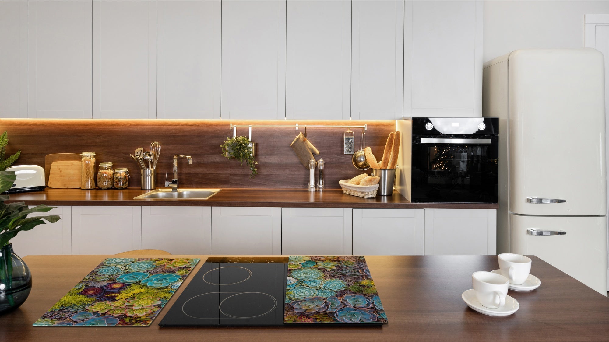 Tempered GLASS Cutting Board – Worktop saver and Pastry Board –- Glass Kitchen Board; MEASURES: SINGLE: 60 x 52 cm (23,62” x 20,47”); DOUBLE: 30 x 52 cm (11,81” x 20,47”); D34 Nature Series: Rock garden 1