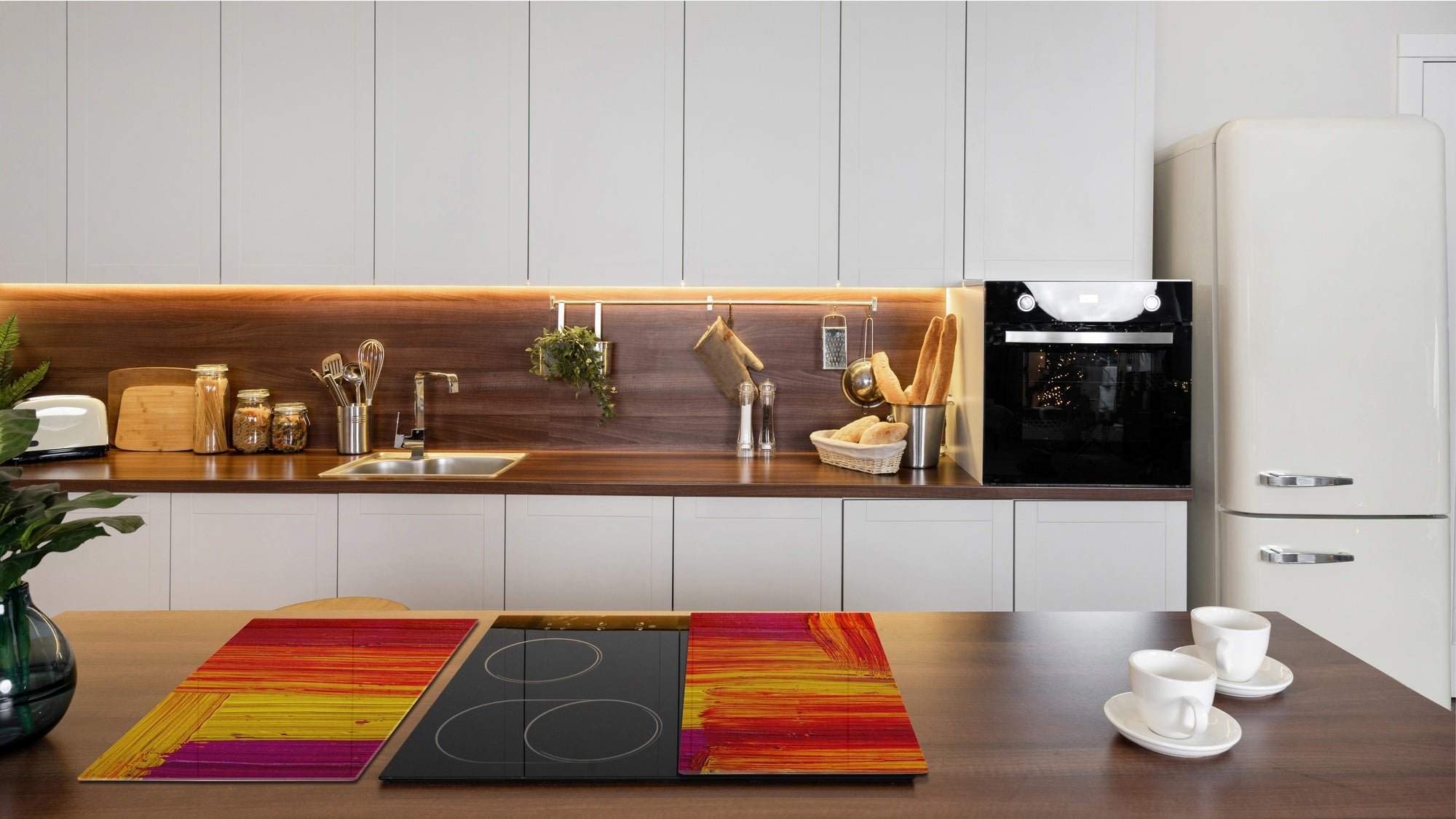 TEMPERED GLASS CHOPPING BOARD – Glass Cutting Board and Worktop Saver; MEASURES: SINGLE: 60 x 52 cm (23,62” x 20,47”); DOUBLE: 30 x 52 cm (11,81” x 20,47”); D36 Textures Series : Abstract colour texture