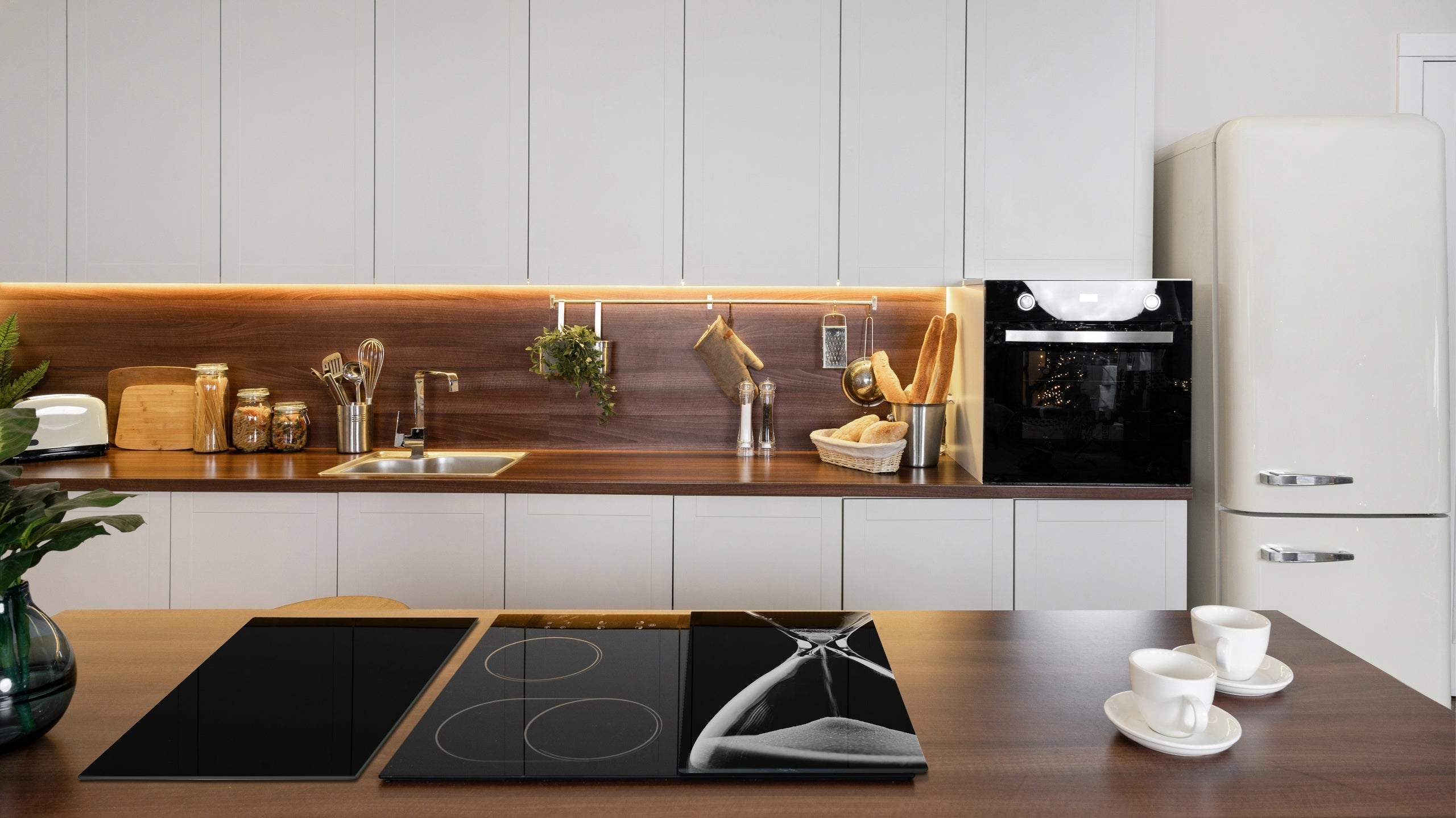 Versatile Tempered Glass Worktop Saver and Induction Cooktop Cover – Durable and Scratch-Resistant – MEASURES: SINGLE: 60 x 52 cm; DOUBLE: 2 x 30 x 52 cm; D41 Abstract Concepts Series 1 : Hourglass in the Void