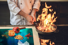 Gigantic Worktop saver and Pastry Board - Tempered GLASS Cutting Board - MEASURES: SINGLE: 80 x 52 cm; DOUBLE: 40 x 52 cm; DD44 Nature series : Leaf on a mirror surface 2