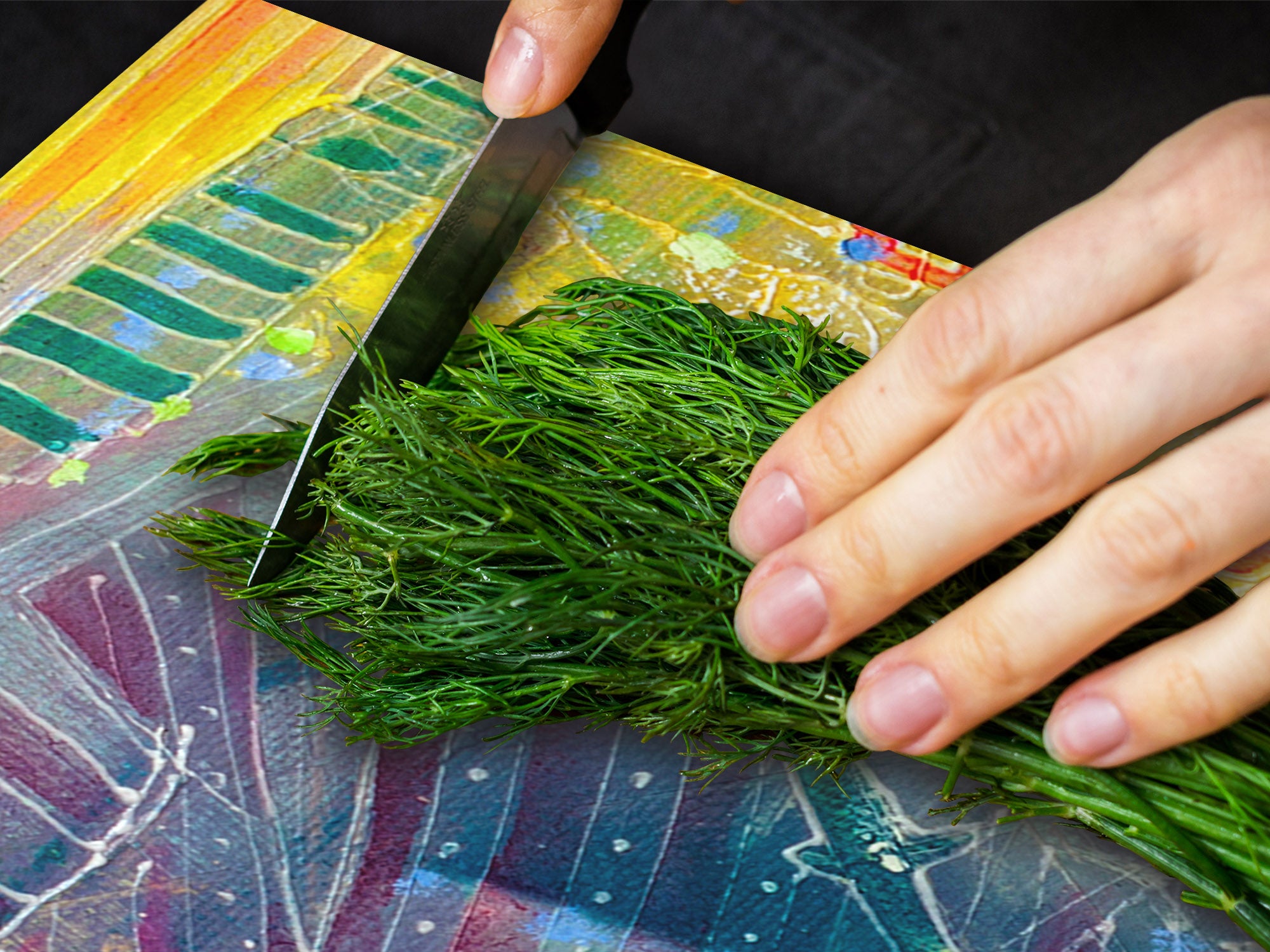 UNIQUE Tempered GLASS Kitchen Board – Impact & Scratch Resistant Cooktop cover – SINGLE: 80 x 52 cm; DOUBLE: 40 x 52 cm; DD45 Art Series : Abstract Indian elephant