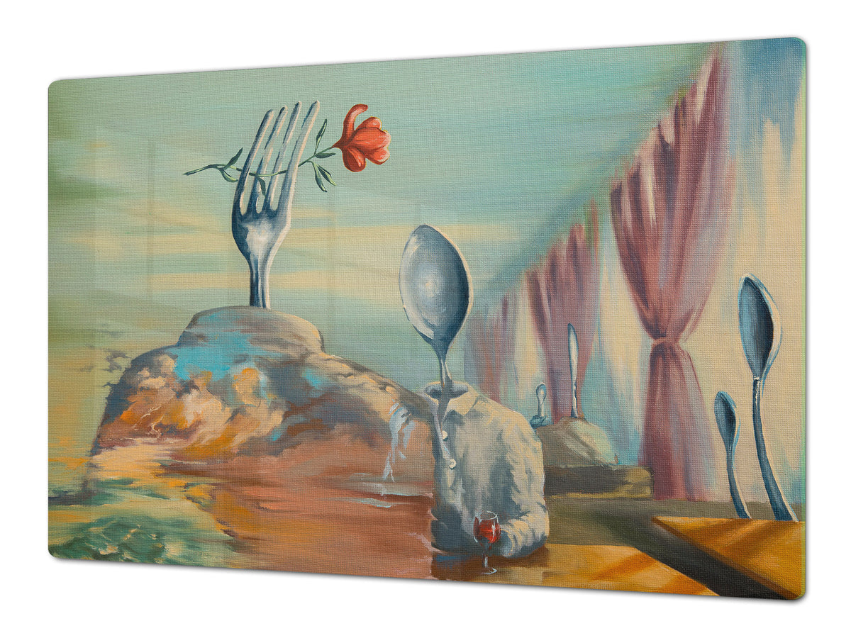 ENORMOUS  Tempered GLASS Chopping Board - Induction Cooktop Cover – SINGLE: 80 x 52 cm; DOUBLE: 40 x 52 cm; DD53 : A Date in a Different Dimension