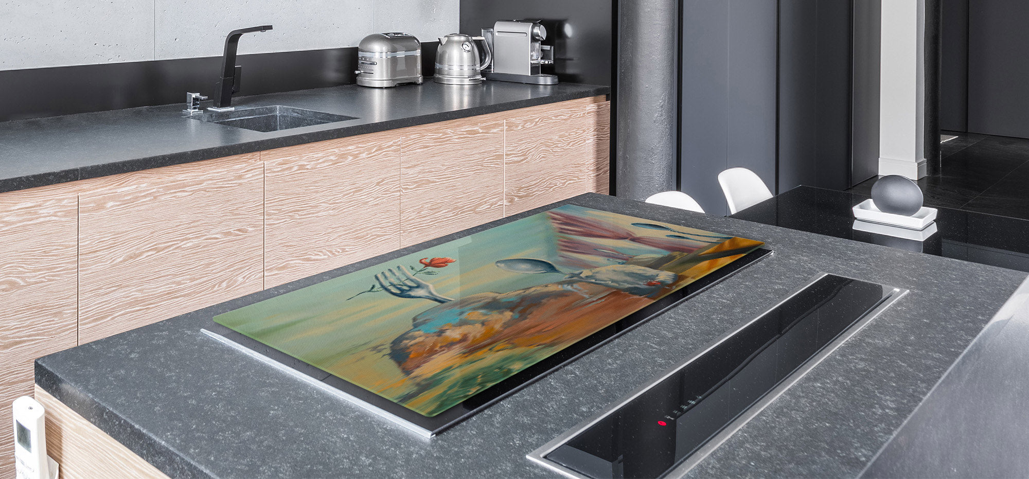 ENORMOUS  Tempered GLASS Chopping Board - Induction Cooktop Cover – SINGLE: 80 x 52 cm; DOUBLE: 40 x 52 cm; DD53 : A Date in a Different Dimension