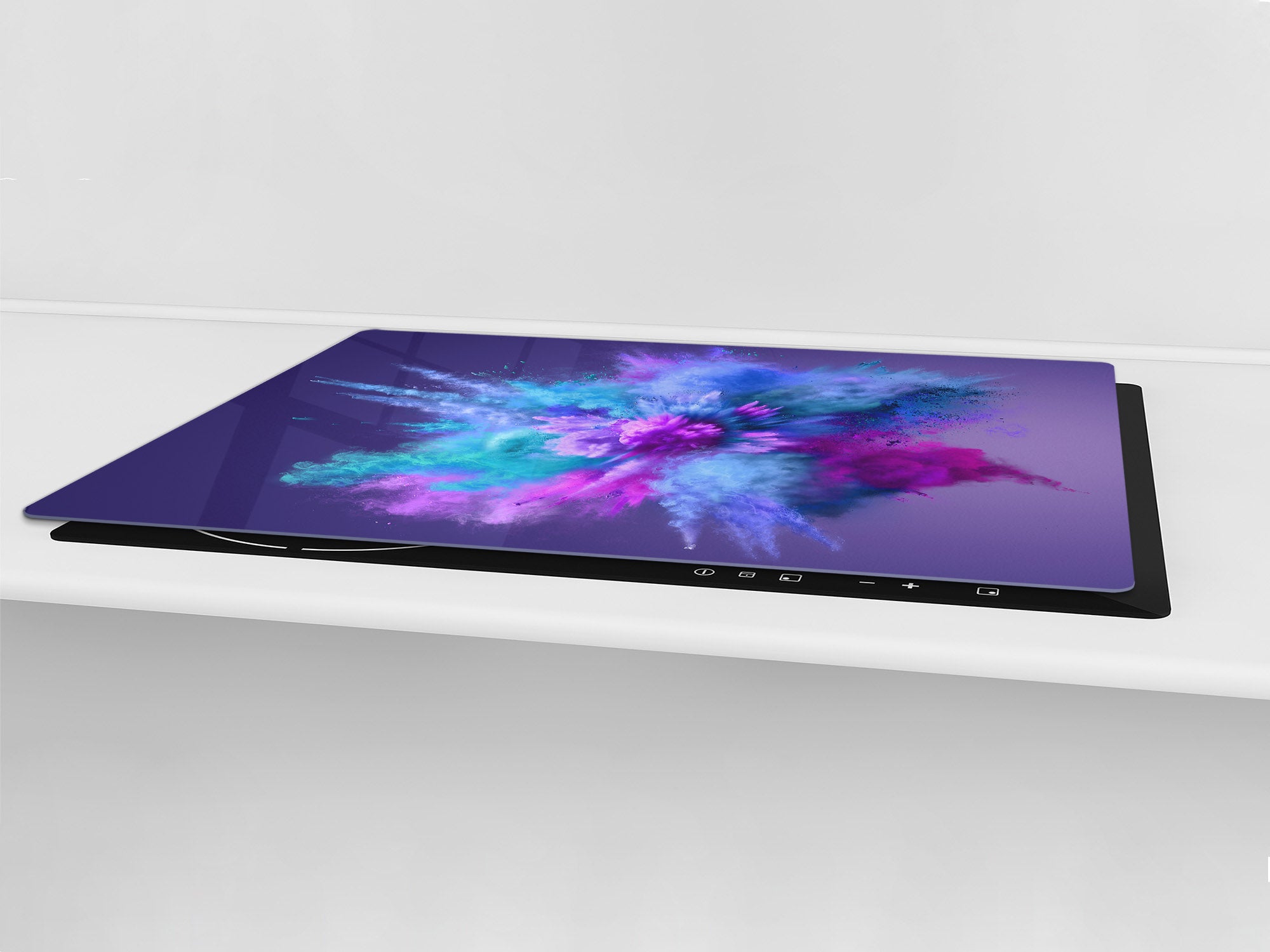 UNIQUE Tempered GLASS Kitchen Board – Impact & Scratch Resistant Cooktop cover – SINGLE: 80 x 52 cm; DOUBLE: 40 x 52 cm; DD45 Art Series : Colour explosion 1