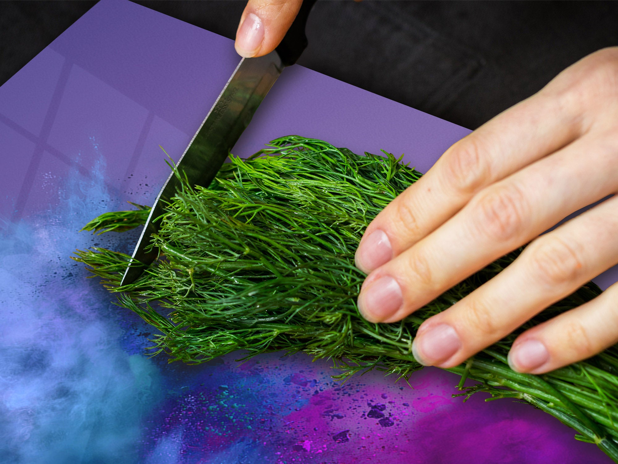 UNIQUE Tempered GLASS Kitchen Board – Impact & Scratch Resistant Cooktop cover – SINGLE: 80 x 52 cm; DOUBLE: 40 x 52 cm; DD45 Art Series : Colour explosion 1