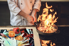 ENORMOUS  Tempered GLASS Chopping Board - Induction Cooktop Cover – SINGLE: 80 x 52 cm; DOUBLE: 40 x 52 cm; DD53 : Cubist Gestures