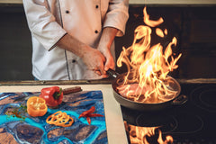 HUGE TEMPERED GLASS COOKTOP COVER – Glass Cutting Board and Worktop Saver – SINGLE: 80 x 52 cm (31,5” x 20,47”); DOUBLE: 40 x 52 cm (15,75” x 20,47”); DD46 Textures Series : River veins