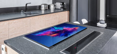 UNIQUE Tempered GLASS Kitchen Board – Impact & Scratch Resistant Cooktop cover – SINGLE: 80 x 52 cm; DOUBLE: 40 x 52 cm; DD45 Art Series : Colour explosion 2