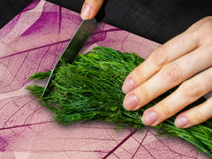 Gigantic Worktop saver and Pastry Board - Tempered GLASS Cutting Board - MEASURES: SINGLE: 80 x 52 cm; DOUBLE: 40 x 52 cm; DD44 Nature series : Transparent purple leaves