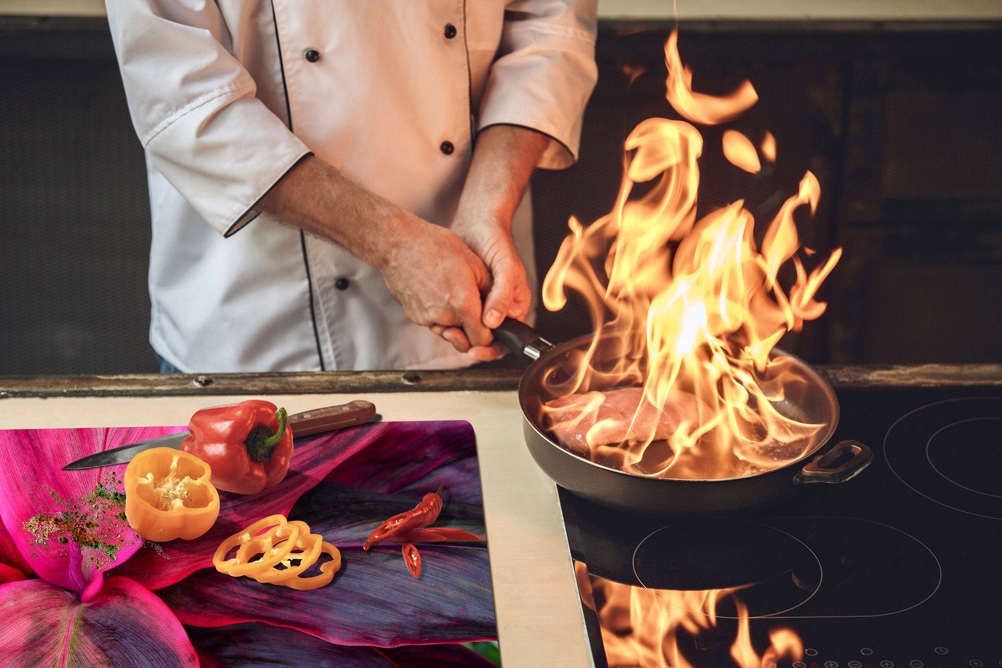GIGANTE ASSE DA CUCINA e Copri-piano cottura a induzione; Serie di alimenti DD16: Cibo africano