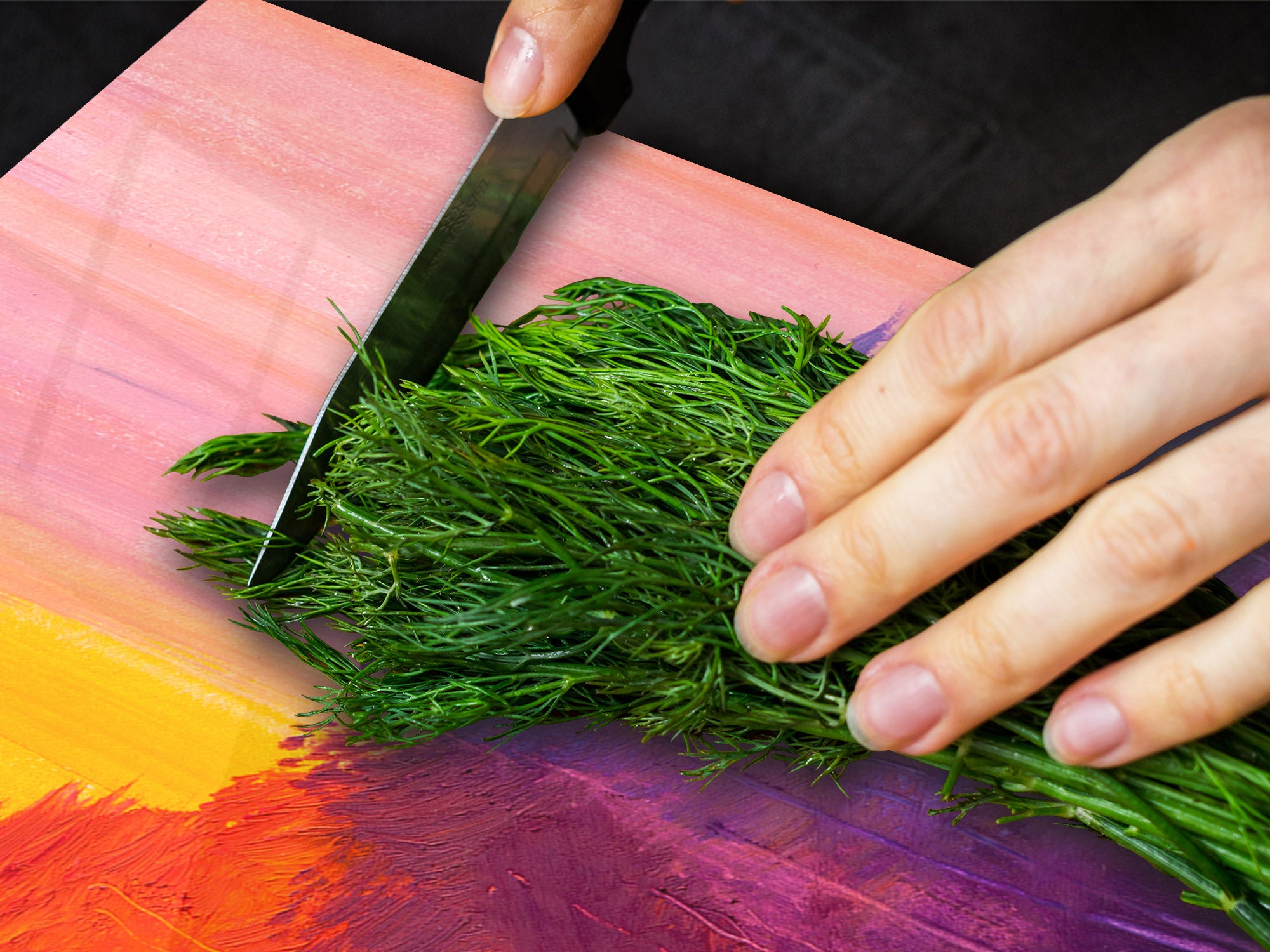 UNIQUE Tempered GLASS Kitchen Board – Impact & Scratch Resistant Cooktop cover – SINGLE: 80 x 52 cm; DOUBLE: 40 x 52 cm; DD45 Art Series : Colourful trees 2