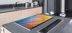 Gigantic Worktop saver and Pastry Board - Tempered GLASS Cutting Board - MEASURES: SINGLE: 80 x 52 cm; DOUBLE: 40 x 52 cm; DD44 Nature series : Colourful transparent leaves