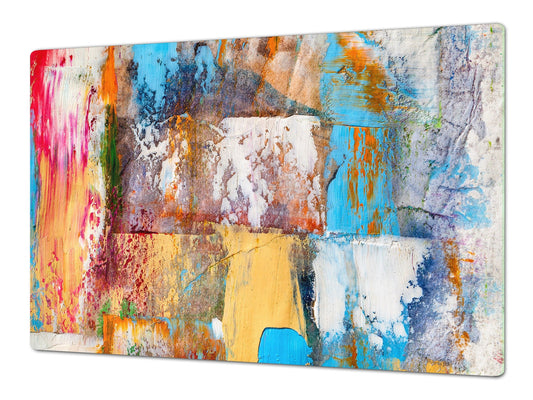 UNIQUE Tempered GLASS Kitchen Board – Impact & Scratch Resistant Cooktop cover – SINGLE: 80 x 52 cm; DOUBLE: 40 x 52 cm; DD45 Art Series : Abstract art background 3