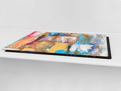 UNIQUE Tempered GLASS Kitchen Board – Impact & Scratch Resistant Cooktop cover – SINGLE: 80 x 52 cm; DOUBLE: 40 x 52 cm; DD45 Art Series : Abstract art background 3