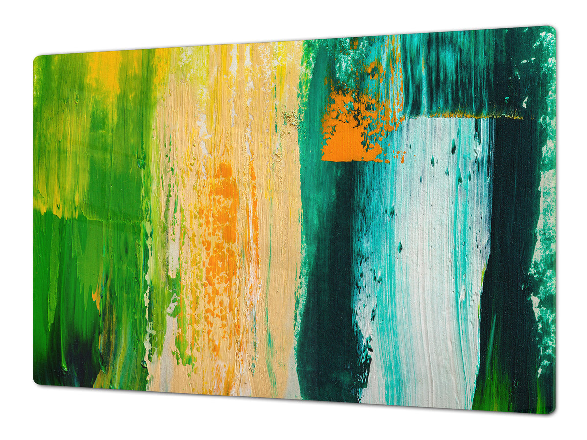 UNIQUE Tempered GLASS Kitchen Board – Impact & Scratch Resistant Cooktop cover – SINGLE: 80 x 52 cm; DOUBLE: 40 x 52 cm; DD45 Art Series : Abstract art background 4