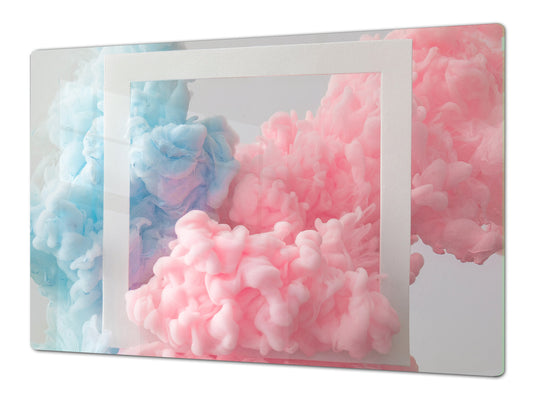 UNIQUE Tempered GLASS Kitchen Board – Impact & Scratch Resistant Cooktop cover – SINGLE: 80 x 52 cm; DOUBLE: 40 x 52 cm; DD45 Art Series : Minimal luxury 1