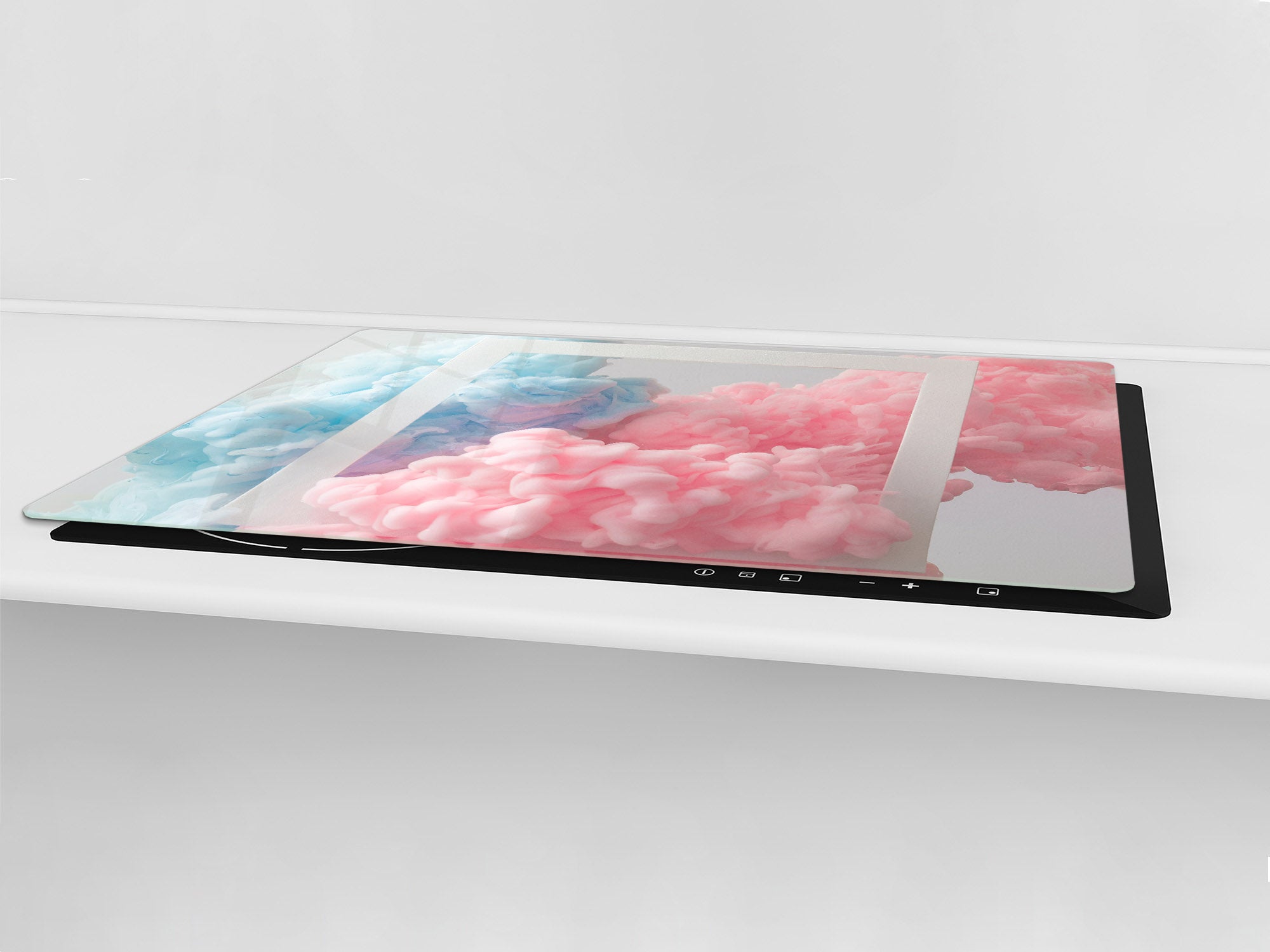 UNIQUE Tempered GLASS Kitchen Board – Impact & Scratch Resistant Cooktop cover – SINGLE: 80 x 52 cm; DOUBLE: 40 x 52 cm; DD45 Art Series : Minimal luxury 1