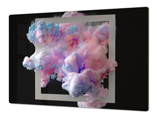 UNIQUE Tempered GLASS Kitchen Board – Impact & Scratch Resistant Cooktop cover – SINGLE: 80 x 52 cm; DOUBLE: 40 x 52 cm; DD45 Art Series : Minimal luxury 2