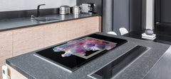 UNIQUE Tempered GLASS Kitchen Board – Impact & Scratch Resistant Cooktop cover – SINGLE: 80 x 52 cm; DOUBLE: 40 x 52 cm; DD45 Art Series : Minimal luxury 2