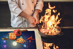 ENORMOUS  Tempered GLASS Chopping Board - Induction Cooktop Cover – SINGLE: 80 x 52 cm; DOUBLE: 40 x 52 cm; DD52a : Circle of Zodiac