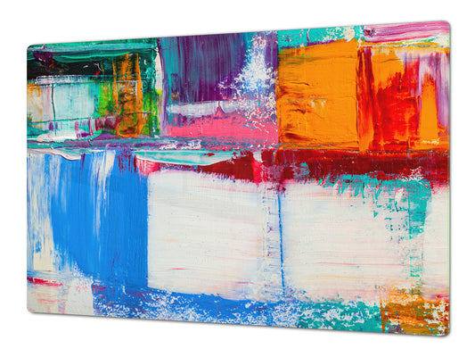 UNIQUE Tempered GLASS Kitchen Board – Impact & Scratch Resistant Cooktop cover – SINGLE: 80 x 52 cm; DOUBLE: 40 x 52 cm; DD45 Art Series : Abstract art background 5