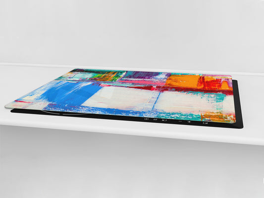 UNIQUE Tempered GLASS Kitchen Board – Impact & Scratch Resistant Cooktop cover – SINGLE: 80 x 52 cm; DOUBLE: 40 x 52 cm; DD45 Art Series : Abstract art background 5