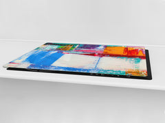 UNIQUE Tempered GLASS Kitchen Board – Impact & Scratch Resistant Cooktop cover – SINGLE: 80 x 52 cm; DOUBLE: 40 x 52 cm; DD45 Art Series : Abstract art background 5