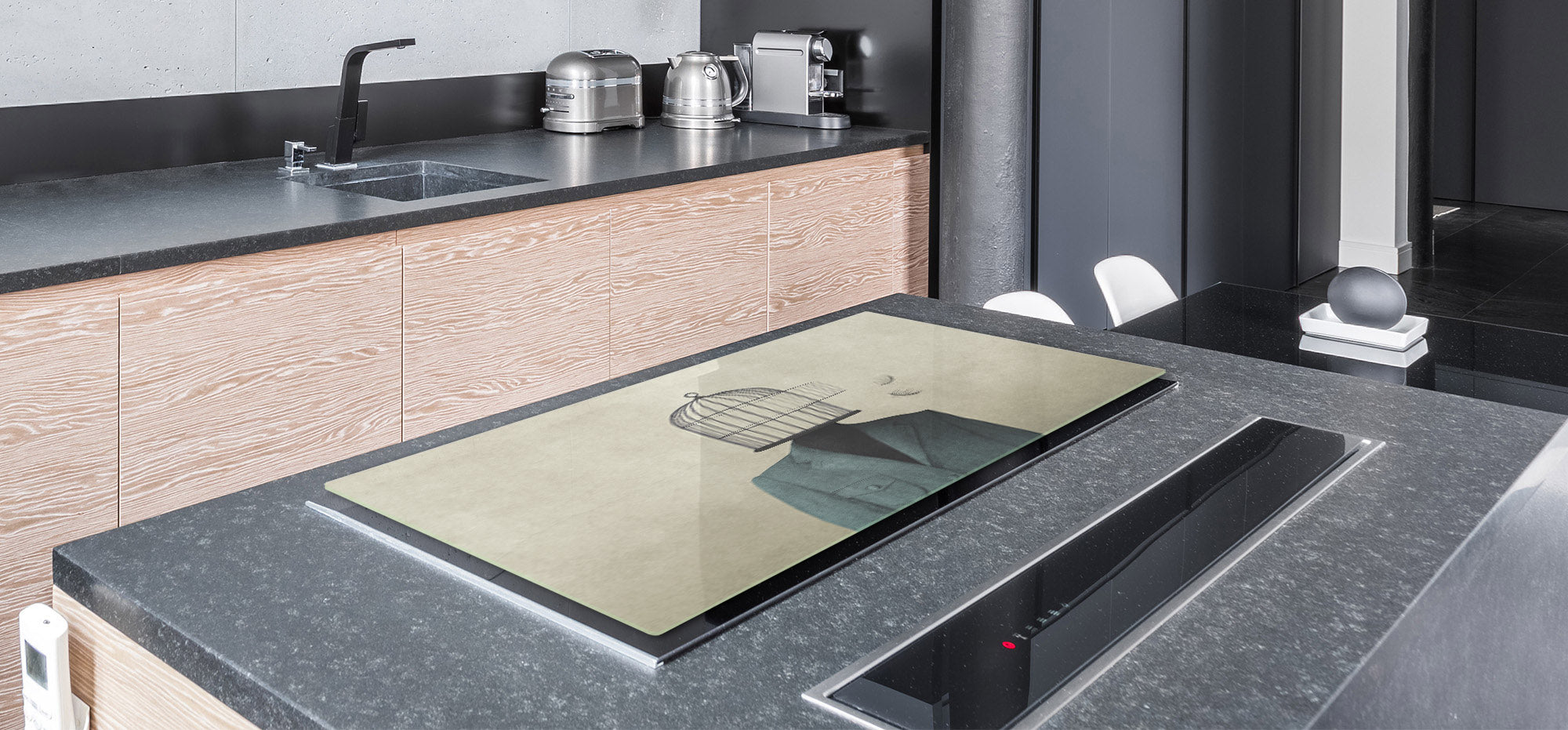 ENORMOUS  Tempered GLASS Chopping Board - Induction Cooktop Cover – SINGLE: 80 x 52 cm; DOUBLE: 40 x 52 cm; DD53 : An Illusion of Freedom