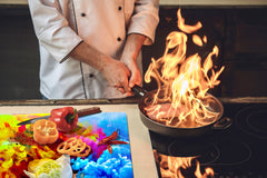 UNIQUE Tempered GLASS Kitchen Board – Impact & Scratch Resistant Cooktop cover – SINGLE: 80 x 52 cm; DOUBLE: 40 x 52 cm; DD45 Art Series : Lotus explosion