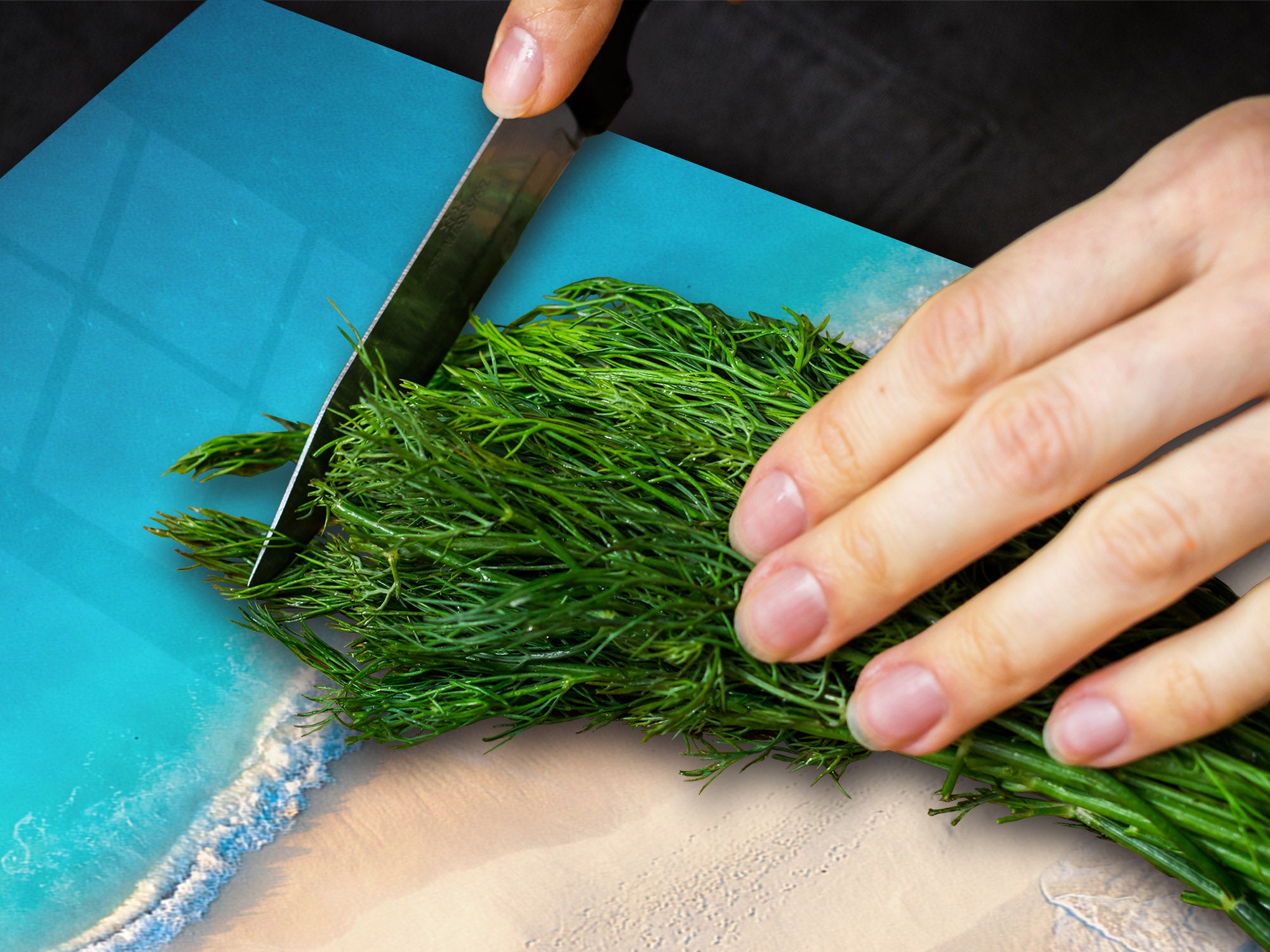 UNIQUE Tempered GLASS Kitchen Board – Impact & Scratch Resistant Cooktop cover – SINGLE: 80 x 52 cm; DOUBLE: 40 x 52 cm; DD45 Art Series : Beaches of Zanzibar