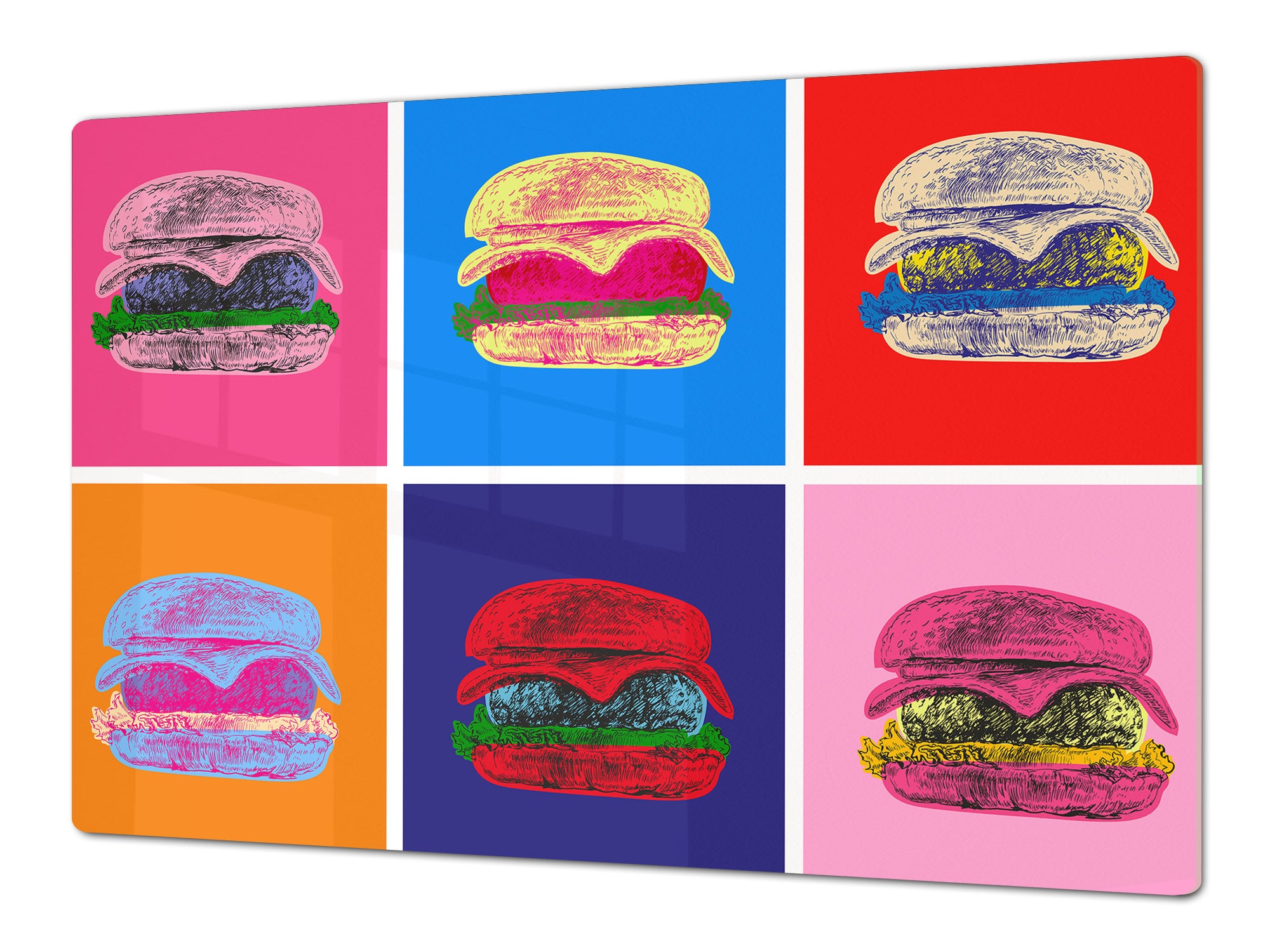 ENORMOUS  Tempered GLASS Chopping Board - Induction Cooktop Cover – SINGLE: 80 x 52 cm; DOUBLE: 40 x 52 cm; DD53 : Dynamic Harmony