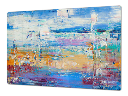 UNIQUE Tempered GLASS Kitchen Board – Impact & Scratch Resistant Cooktop cover – SINGLE: 80 x 52 cm; DOUBLE: 40 x 52 cm; DD45 Art Series : Abstract art background 6
