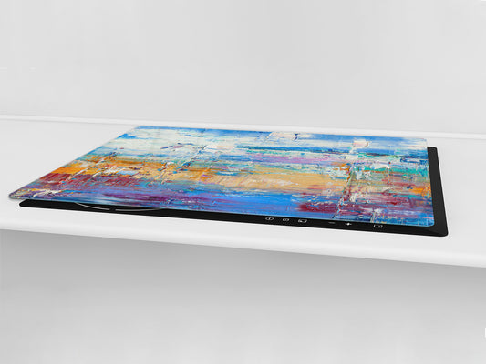 UNIQUE Tempered GLASS Kitchen Board – Impact & Scratch Resistant Cooktop cover – SINGLE: 80 x 52 cm; DOUBLE: 40 x 52 cm; DD45 Art Series : Abstract art background 6