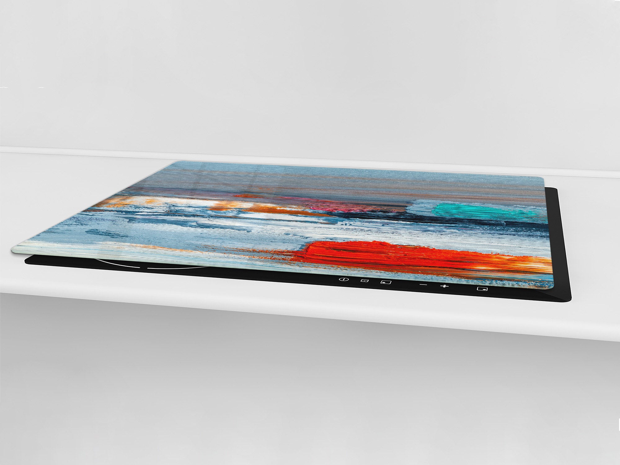 UNIQUE Tempered GLASS Kitchen Board – Impact & Scratch Resistant Cooktop cover – SINGLE: 80 x 52 cm; DOUBLE: 40 x 52 cm; DD45 Art Series : Abstract art oil painting