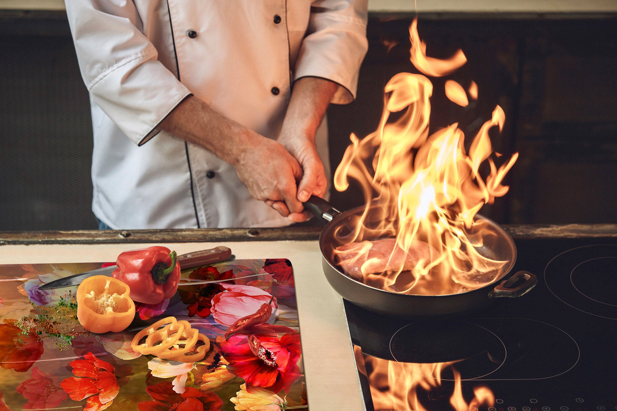 GIGANTE ASSE DA CUCINA e Copri-piano cottura a induzione; Serie di alimenti DD16: Cibo africano