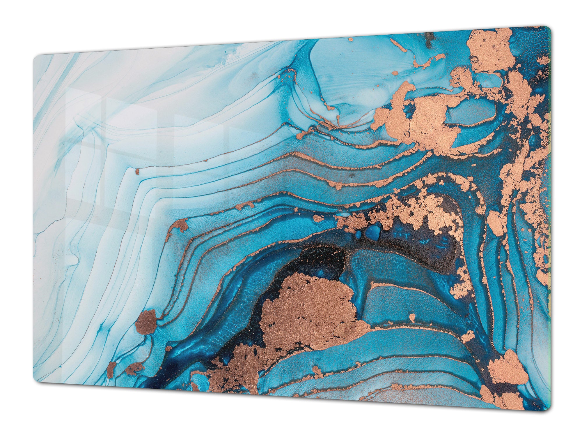 UNIQUE Tempered GLASS Kitchen Board – Impact & Scratch Resistant Cooktop cover – SINGLE: 80 x 52 cm; DOUBLE: 40 x 52 cm; DD45 Art Series : Liquid colours 3