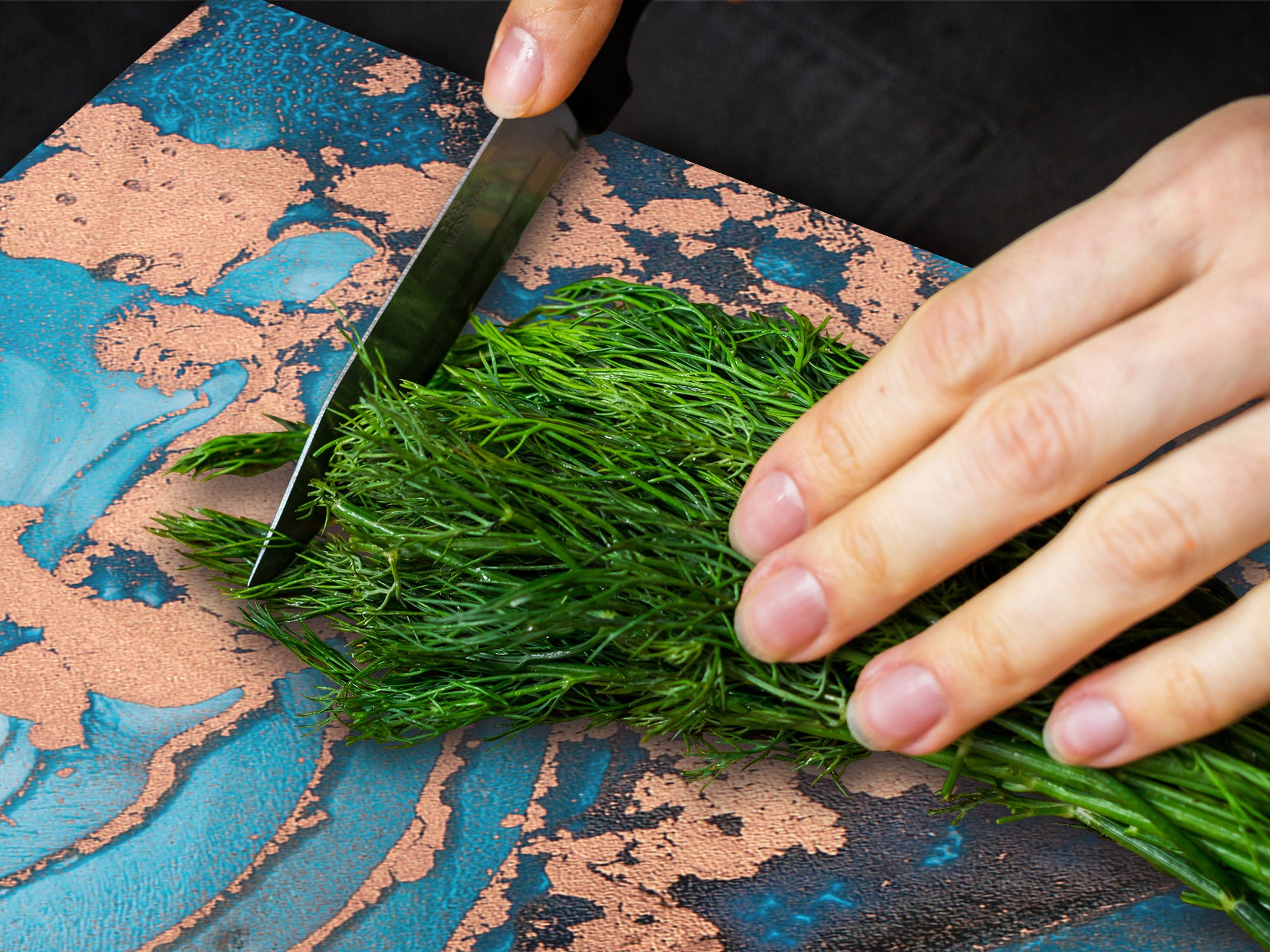 UNIQUE Tempered GLASS Kitchen Board – Impact & Scratch Resistant Cooktop cover – SINGLE: 80 x 52 cm; DOUBLE: 40 x 52 cm; DD45 Art Series : Liquid colours 3