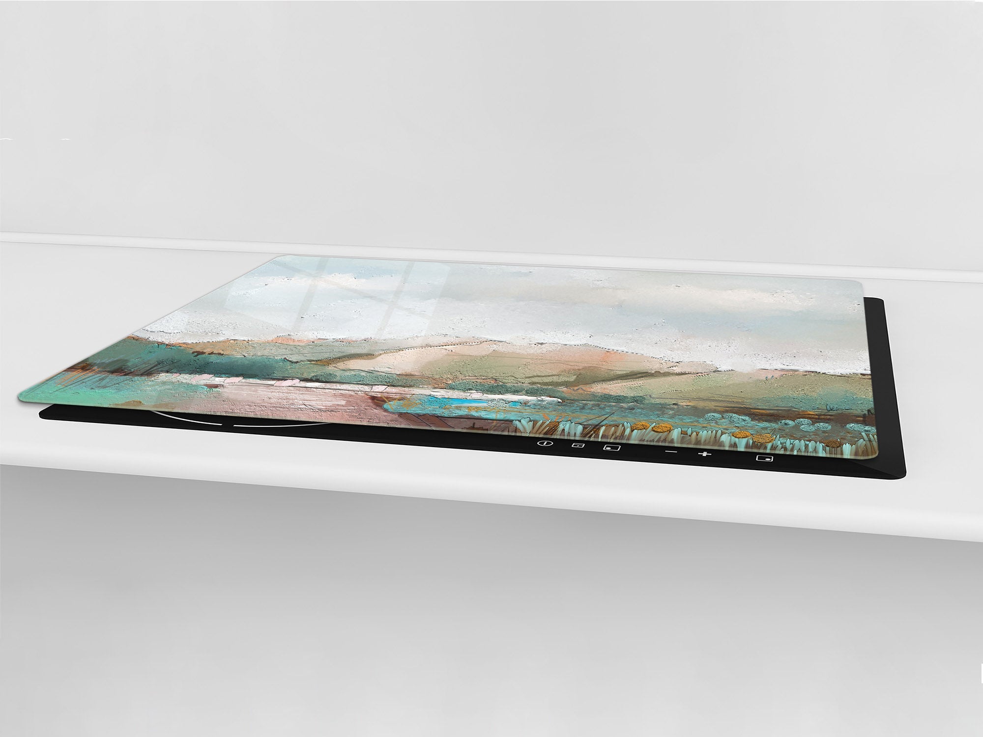 SPECIAL ORDER FOR Carol Wallace | GIGANTIC CUTTING BOARD and Cooktop Cover - Glass Kitchen Board; SINGLE: 96 x 65 cm  DD42 Paintings Series: Delicate landscape