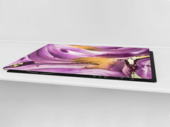 UNIQUE Tempered GLASS Kitchen Board – Impact & Scratch Resistant Cooktop cover – SINGLE: 80 x 52 cm; DOUBLE: 40 x 52 cm; DD45 Art Series : Liquid colours 4