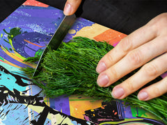 BIG KITCHEN BOARD & Induction Cooktop Cover – Glass Pastry Board – SINGLE: 80 x 52 cm (31,5” x 20,47”); DOUBLE: 40 x 52 cm (15,75” x 20,47”); DD47 Animals Series : Colourful bulldog